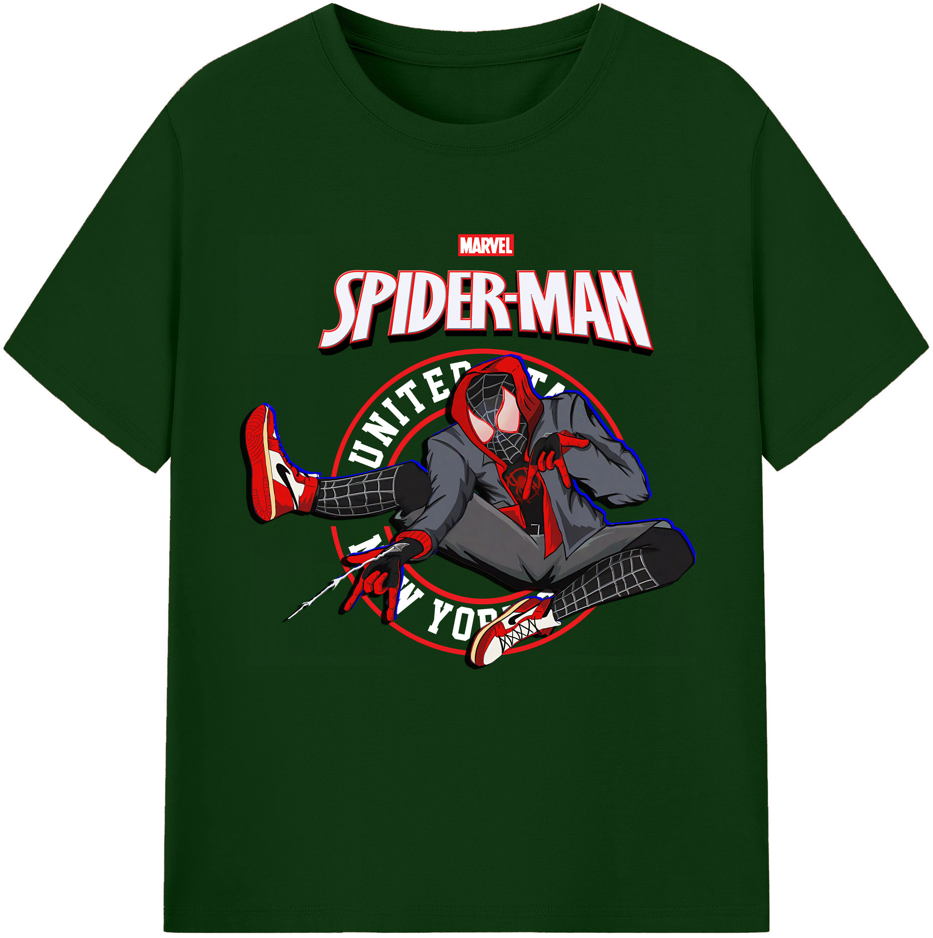 （画像用） Spider Man スパイダーマン 綿100％半袖Tシャツ（フロントプリント）